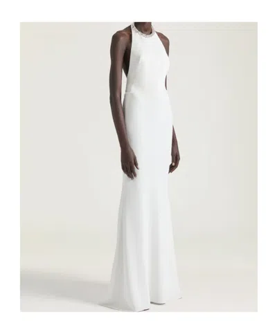 Givenchy Halter Neck Evening Dress With Crystals In White