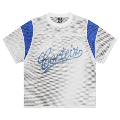 Pre-owned Corteiz Open Mesh Panel Jersey 'white/blue' | Men's Size L