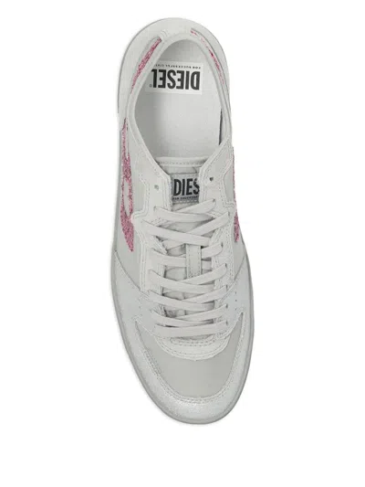 Diesel Low-top Glitter Rubber Sole Sneakers In Gray