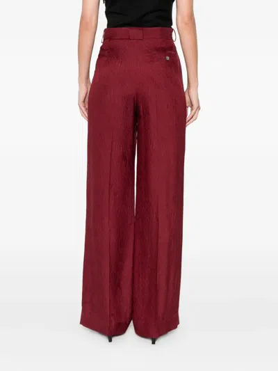Lanvin Textured Trousers In Red