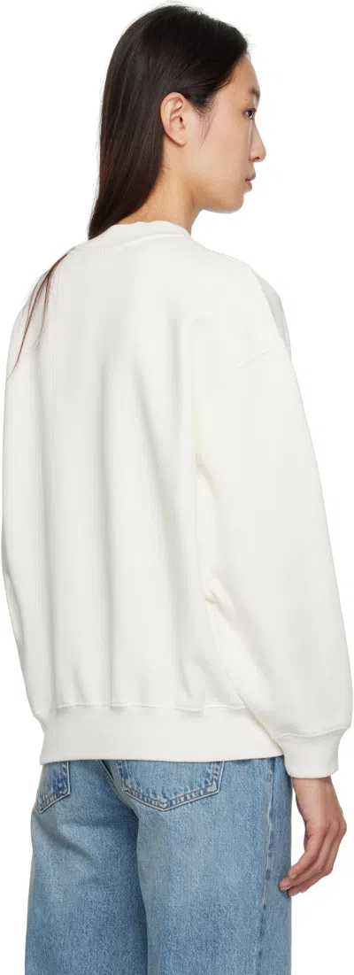 Anine Bing Relaxed-fit Monogram Sweatshirt With Crew Neckline In White