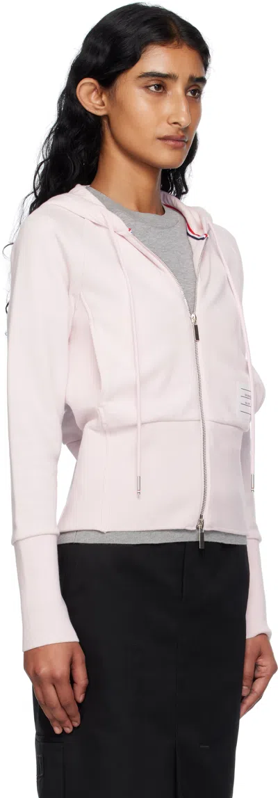 Thom Browne Cotton Hoodie With Drawstring Hood And Pockets In Pink
