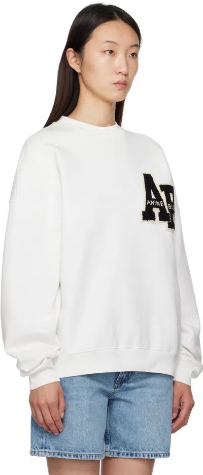 Anine Bing Miles Oversized Sweatshirt Letterman In White