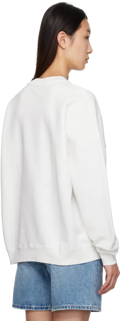 Anine Bing Miles Oversized Sweatshirt Letterman In White