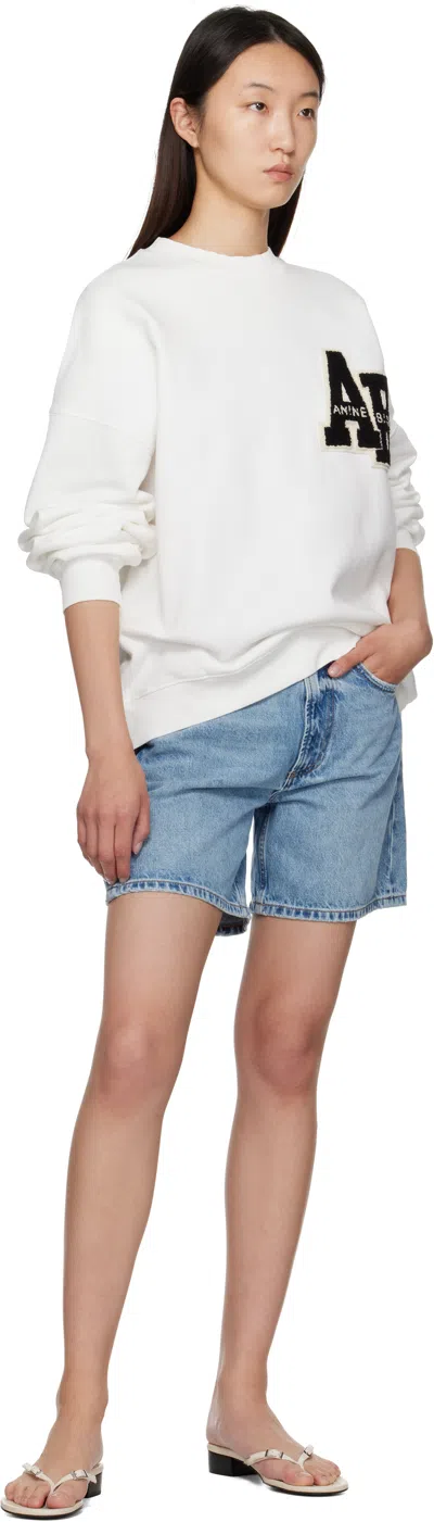 Anine Bing Miles Oversized Sweatshirt Letterman In White