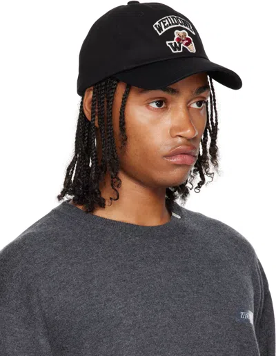 We11 Done Bear-embroidered Baseball Cap In Black