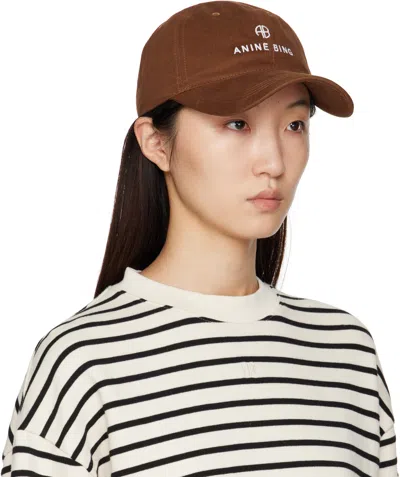 Anine Bing Embroidered Jeremy Baseball Cap In Brown