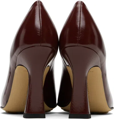 Bottega Veneta Leather Stiletto Sporty Pumps In Burgundy