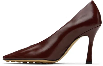 Bottega Veneta Leather Stiletto Sporty Pumps In Burgundy