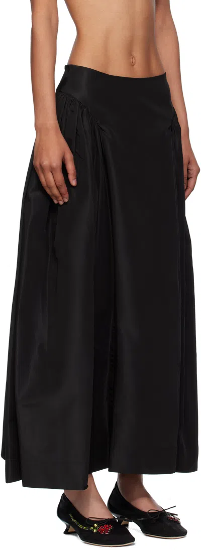 Simone Rocha Hip Detail Bind Shell Midi Skirt In Black