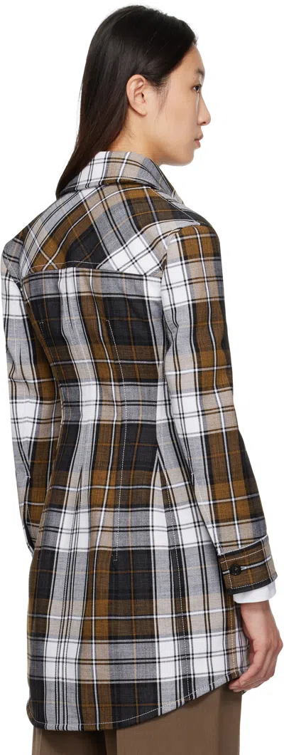 Bottega Veneta Multicolor Structured Cotton Check Coat In Multi