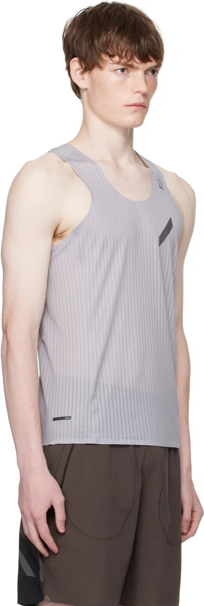 Soar Gray Lightweight Space3d Race Tank Top In Gray