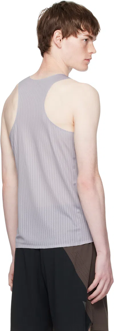 Soar Gray Lightweight Space3d Race Tank Top In Gray