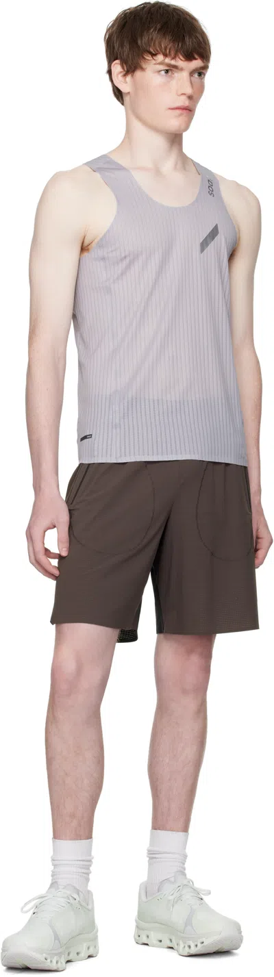 Soar Gray Lightweight Space3d Race Tank Top In Gray
