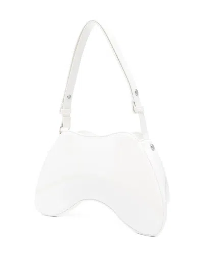 Diesel Play-glossy Shoulder Bag In White