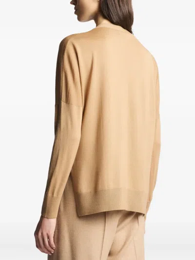 Fay V-neck Button-up Cardigan In Brown