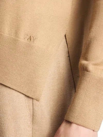 Fay V-neck Button-up Cardigan In Brown