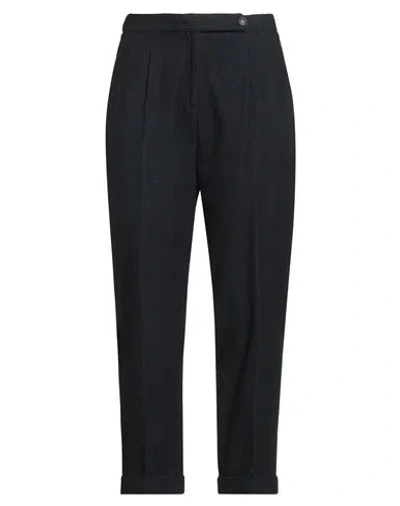 Massimo Alba Woman Pants Black Size 6 Wool, Cotton In Animal Print