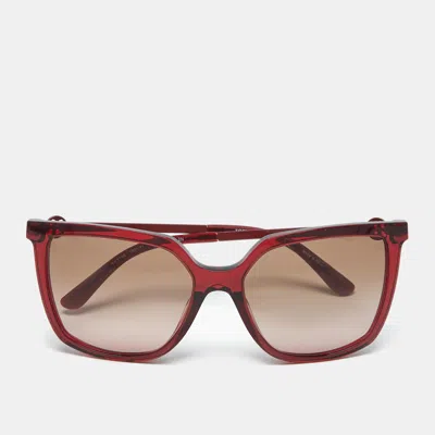 Pre-owned Tory Burch Red/brown Gradient Ty7146 Square Sunglasses