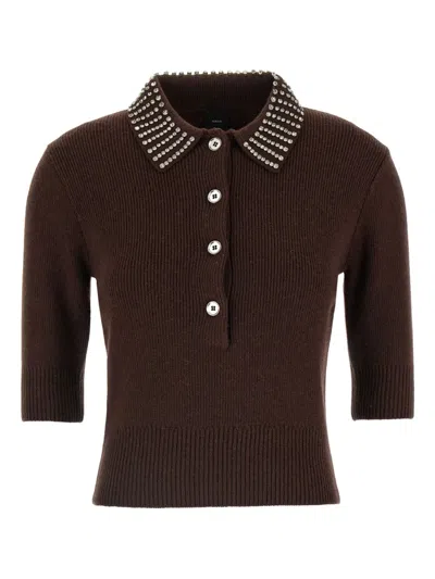 Pinko Pull Polo In Brown