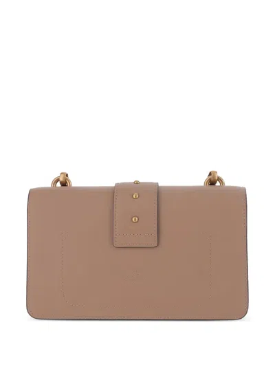 Pinko Love Leather Crossbody Bag In Brown