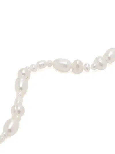 Astrid & Miyu Serenity Pearl-beaded 18kt Gold-plated Bracelet In White
