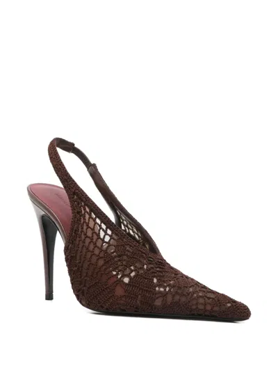 Magda Butrym Open Knit Slingback Stiletto In Brown