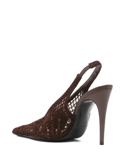 Magda Butrym Open Knit Slingback Stiletto In Brown