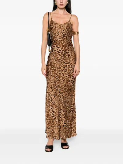 Twinset Leopard Print Dress In Brown