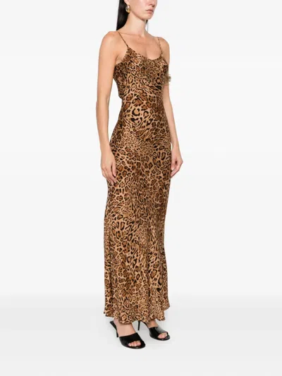 Twinset Leopard Print Dress In Brown