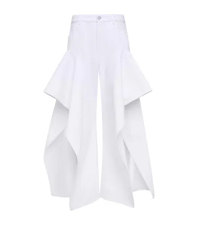 Alaïa Ruffled Split Jeans In White