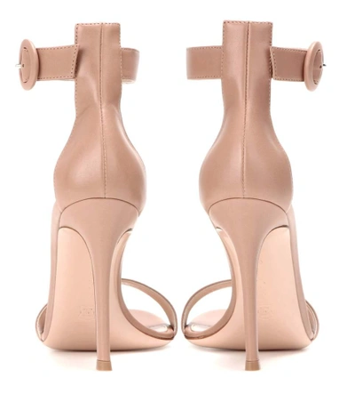 Shop Gianvito Rossi Portofino 105 Leather Sandals In Neutrals