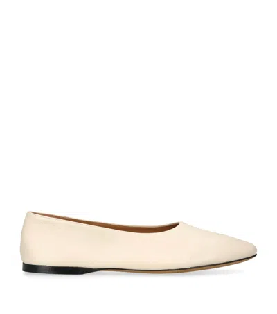 The Row Awar Leather Ballerina Flats In Neutral