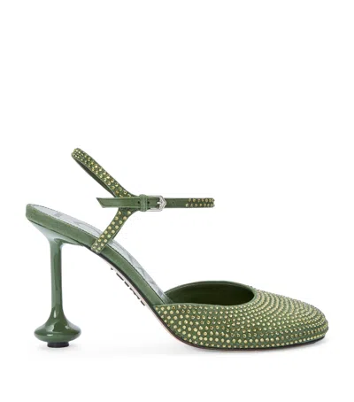 Loewe Toy Ankle Strap Leather Pump In Green