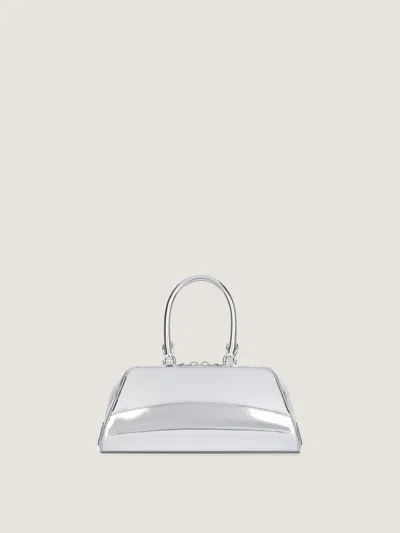 Givenchy Small Antigona East-west Laminated Leather Handbag In Silver