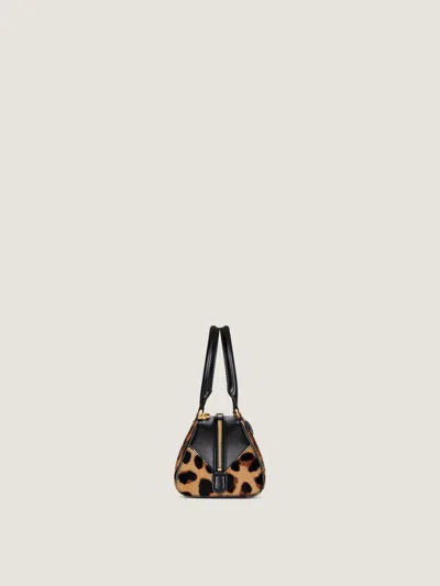 Givenchy Antigona East West Brown Mini Handbag With Animalier Print And Logo Lettering On The Front In Leathe In Animal Print