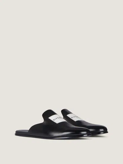Givenchy Calfskin Logo-label Slippers In Black