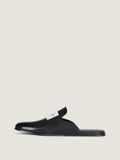Givenchy Calfskin Logo-label Slippers In Black