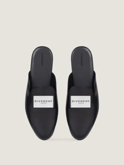 Givenchy Calfskin Logo-label Slippers In Black