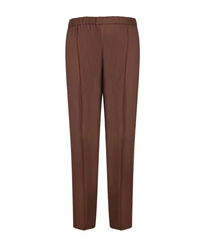 Fabiana Filippi Elastic-waist Side-seam Trousers In Brown