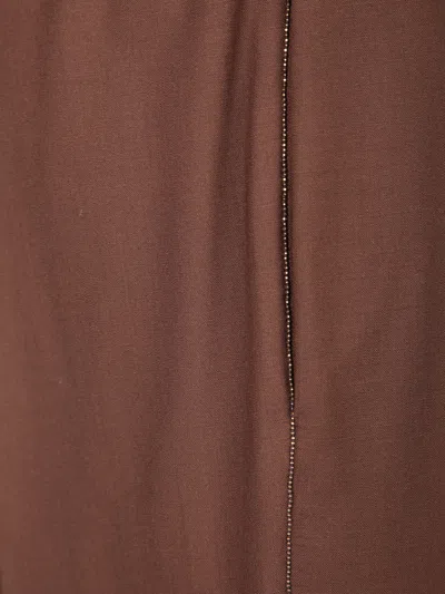 Fabiana Filippi Elastic-waist Side-seam Trousers In Brown