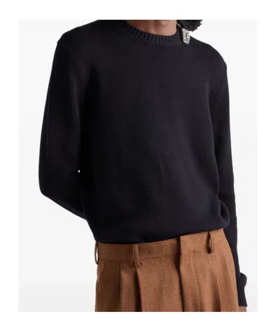 Prada Blue Cashmere Sweater In Black