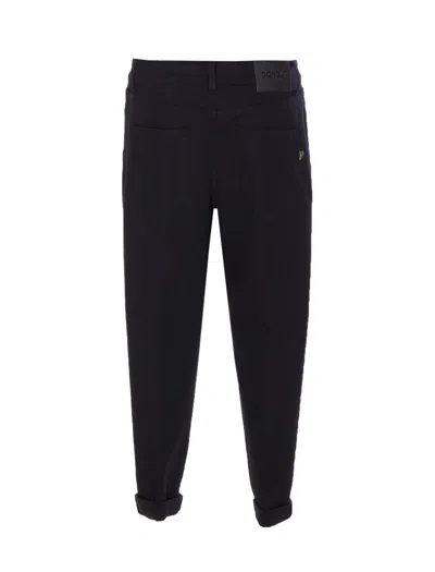 Dondup Loose Fit Velvet Trousers With Button Detailing In Black