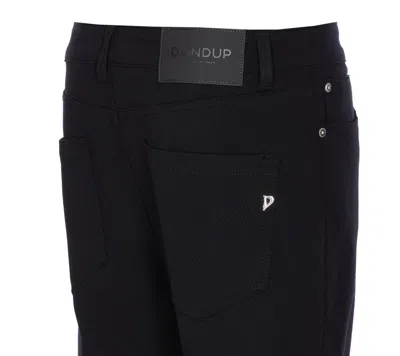 Dondup Loose Fit Velvet Trousers With Button Detailing In Black