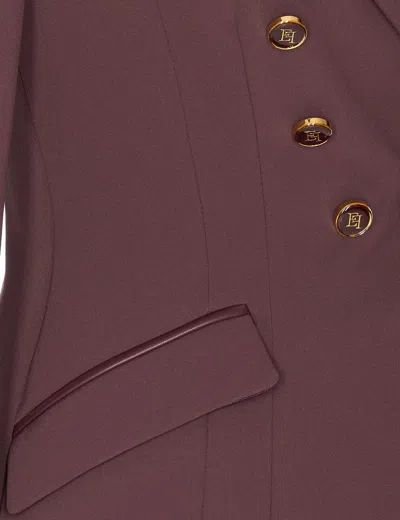 Elisabetta Franchi Bordeaux Jacket Gold-tone Buttons In Brown