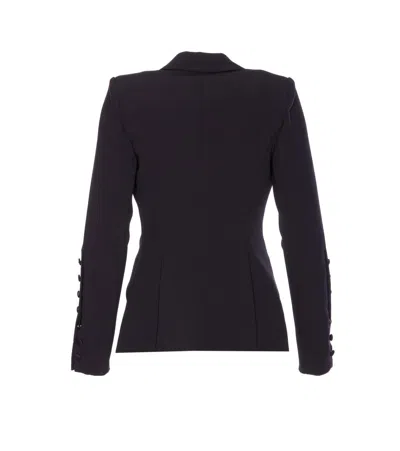 Elisabetta Franchi Tailored Blazer With Satin Lapel In Black