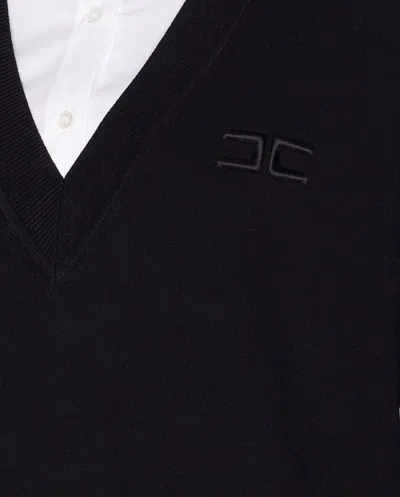 Elisabetta Franchi Dress With Contrast Collar And V-neckline In Black