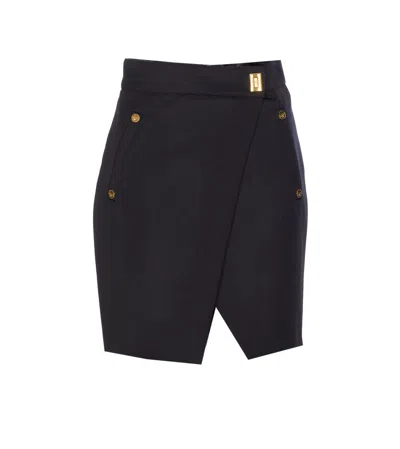Elisabetta Franchi Button-detailed Mini Skirt In Black