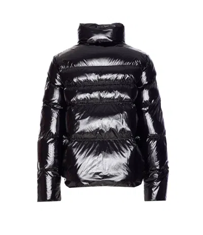 Pinko Glossy Nylon Padded Down Jacket In Black