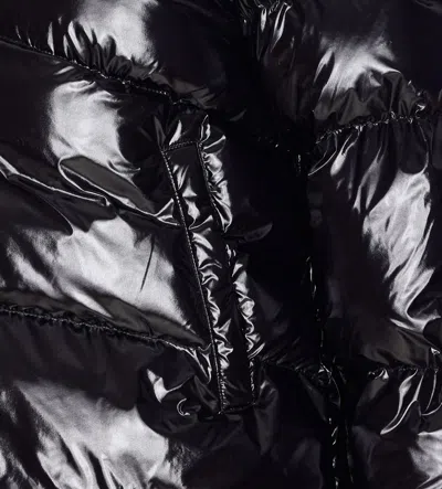 Pinko Glossy Nylon Padded Down Jacket In Black